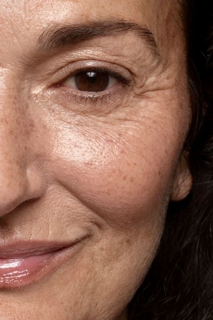 Premium Photo | Close up on face pores texture